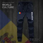 Moldovan MDA MD Мужские штаны, тренировочные штаны, тренировочные штаны, флисовые, тактические, повседневные, с национальным флагом страны