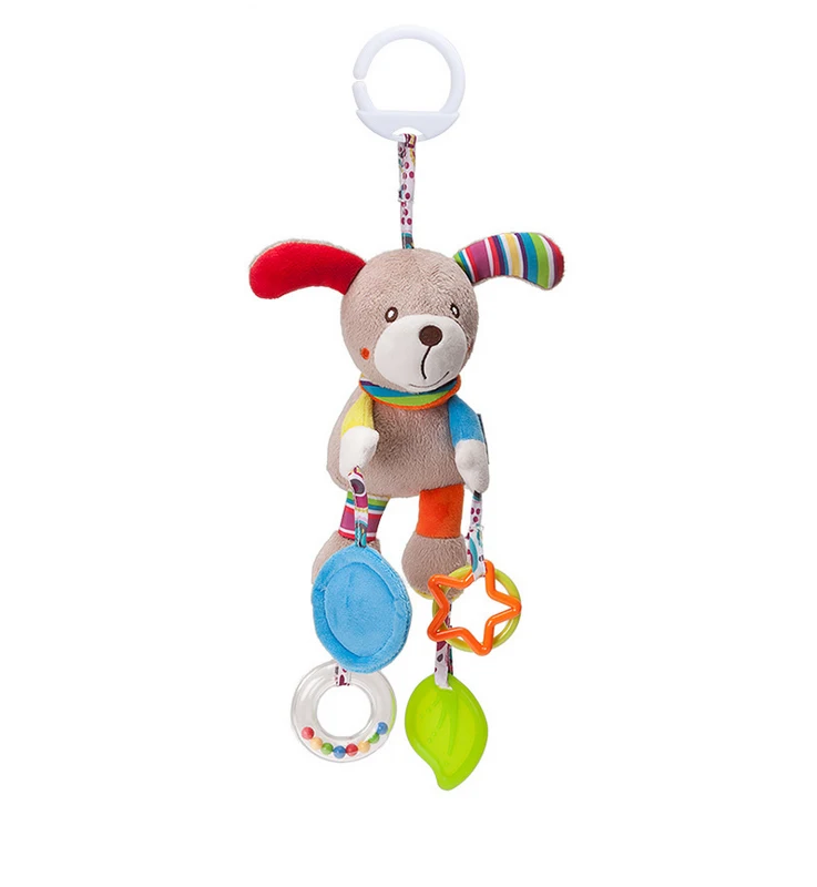 Dog rattle Мягкая детская кроватка кровать коляска спиральная игрушка текстурированная Мобильная погремушка Висячие животные плюшевые игрушки Новорожденные Обучающие автокресла полотенце - Цвет: Dog rattle