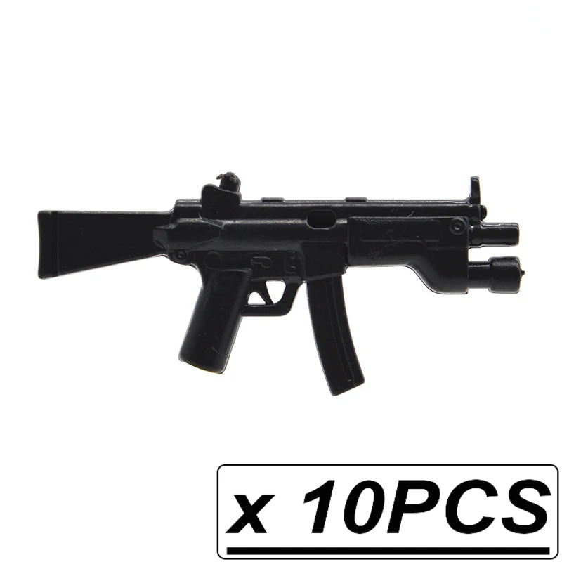 CPJ30068 MP5 A4 10 шт./лот WW2 военное оружие MP5KS армии Книги об оружии M249 SG552-S M4A1 M14A часть строительные блоки аксессуары игрушки для детей - Цвет: CPJ30068 MP5 A4