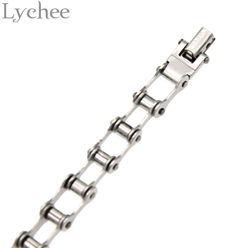 Lychee крутой Титановый стальной байкер велосипед цепь браслет ювелирные изделия