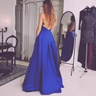 Королевский синий длинное вечернее платье 2020 Новое поступление элегантные сексуальные женские вечерние платья с открытой спиной для свадебных гостей