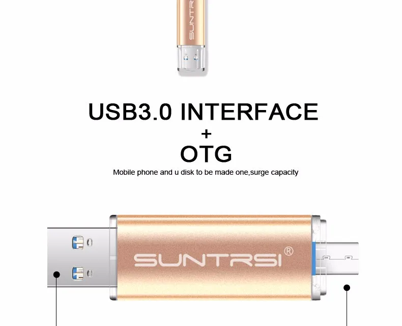 Suntrsi USB флеш-накопитель металлический USB 3,0 флеш-накопитель 64 ГБ высокоскоростной USB флеш-накопитель внешний накопитель USB флеш-накопитель индивидуальный логотип