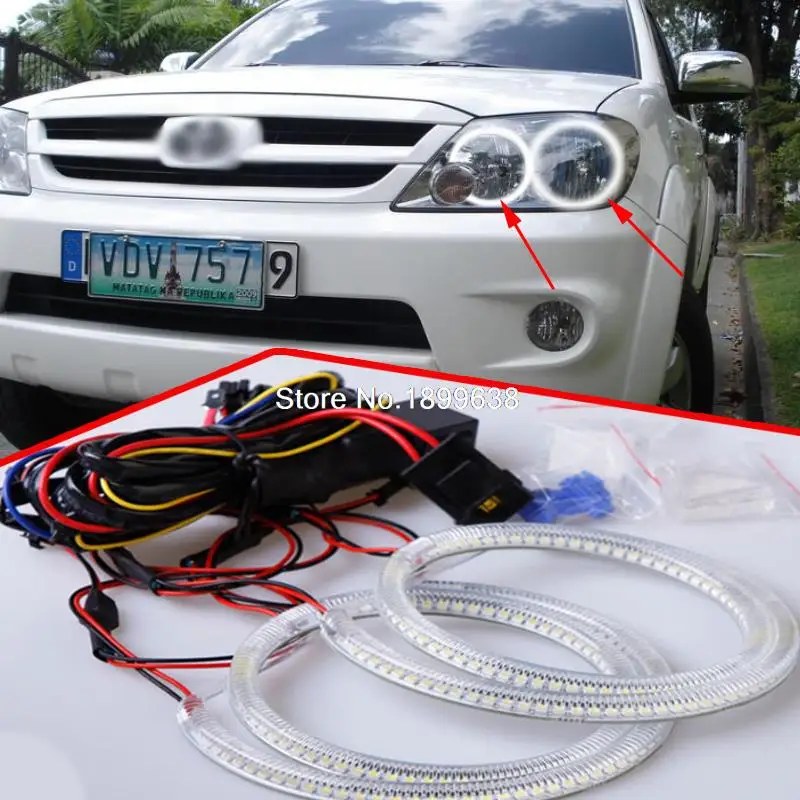 Супер яркий 7000K белый 3528 smd led Ангельские Глазки halo кольца автомобильный Стайлинг