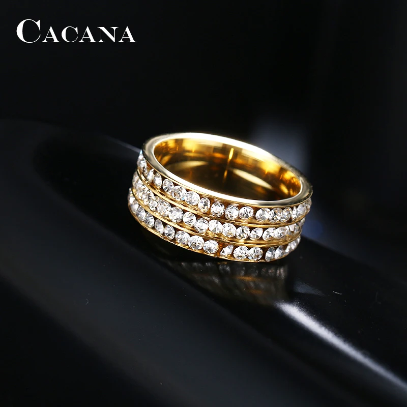 Женские кольца из нержавеющей стали CACANA модные украшения на заказ NO. R120|stainless steel