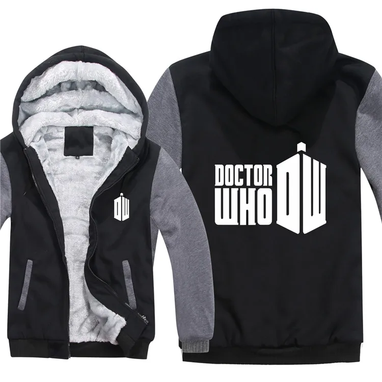 Теплые зимние толстовки с капюшоном «Доктор Кто» из толстого флиса Trust Me I am the Doctor, толстовка, пальто с теплой подкладкой, Мужская толстовка, куртка - Цвет: As picture