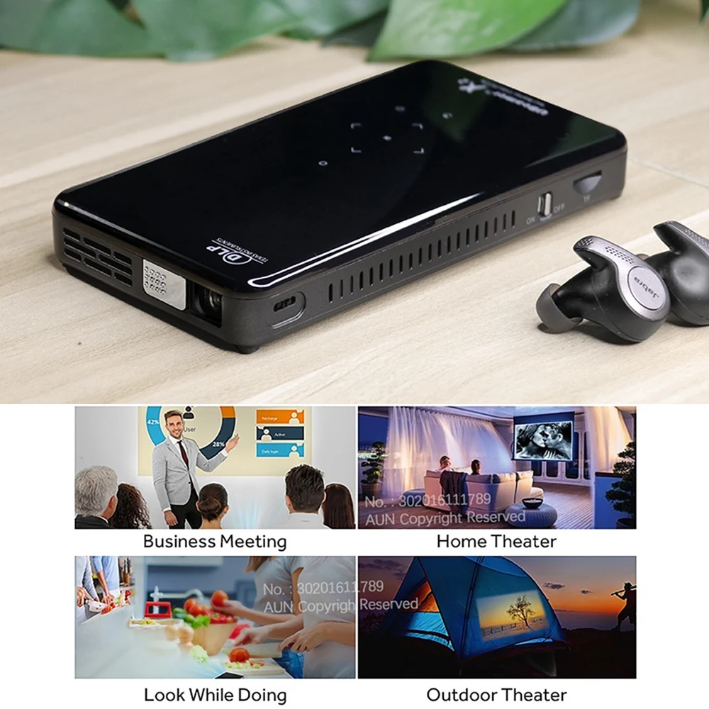 AUN светодиодный проектор X2. 3D Бимер. Встроенный Android wifi/Bluetooth. Мини для домашнего