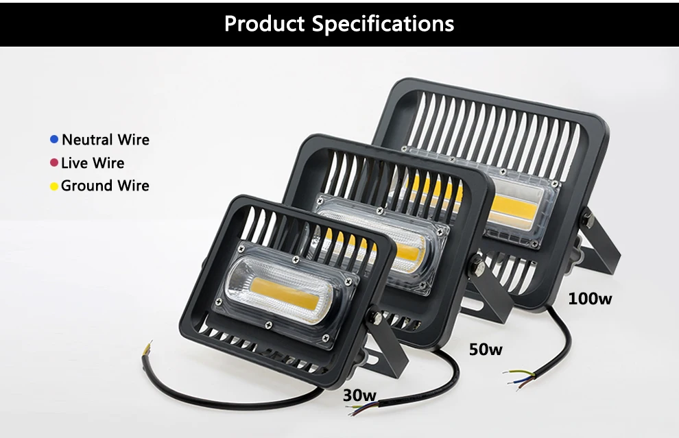 AC220V Светодиодный прожектор светильник 30W 50W 100W IP65 Водонепроницаемый на открытом воздухе Точечный светильник COB Потолочные Светильник для сад настенный светильник уличный светильник ing лампы