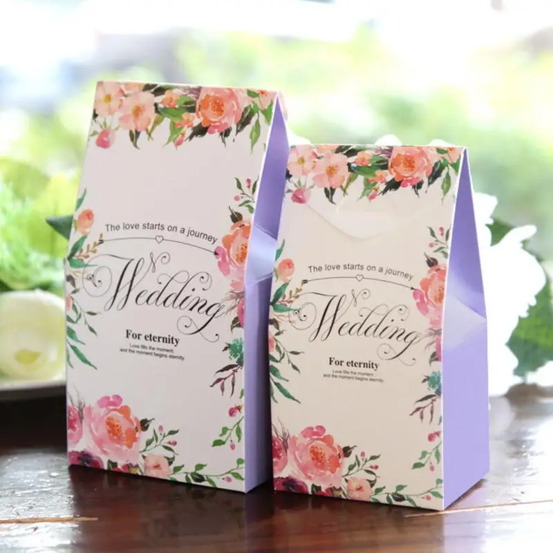 

20pcs/lot Wedding Personalized Gift Box Paper Bags Small Gift Candy Boxes Wedding Party Favor Decor