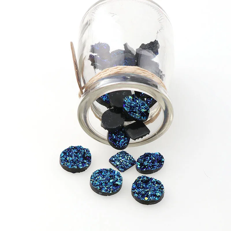 Синий вулканический камень Круглый/Овальный/Капля воды/квадратный кавайный