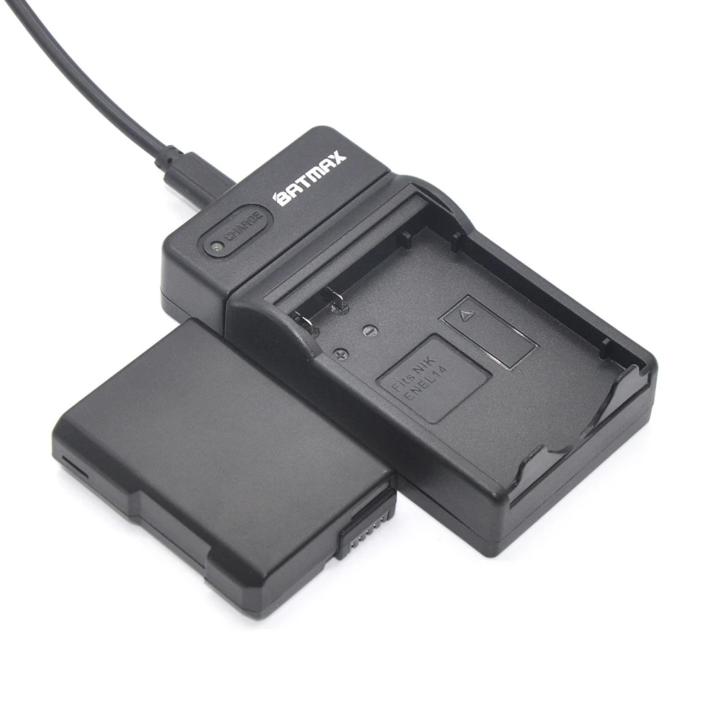 2Pcs 1200mAh EN-EL14 ENEL14 EN EL14 Camera Battery Pack&ampLED Charger for Nikon D5200 D3100 D3200 D5100 P7000 P7100 MH-24 Bateria |