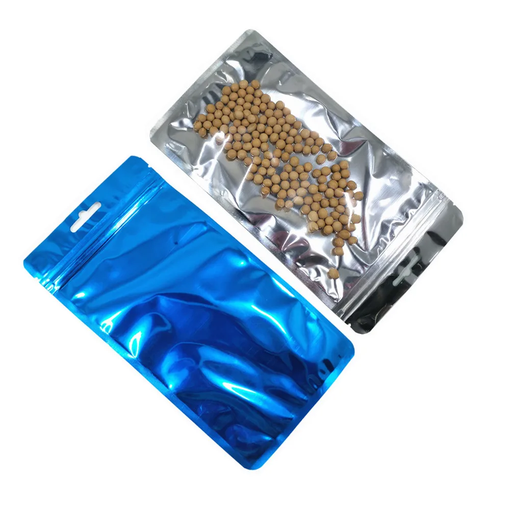1000Pcs/lot Clear Front Colorful Aluminum Foil Zip Lock Packaging Bag with Hang Hole Mylar Zipper Packing for Sundries Food | Дом и сад