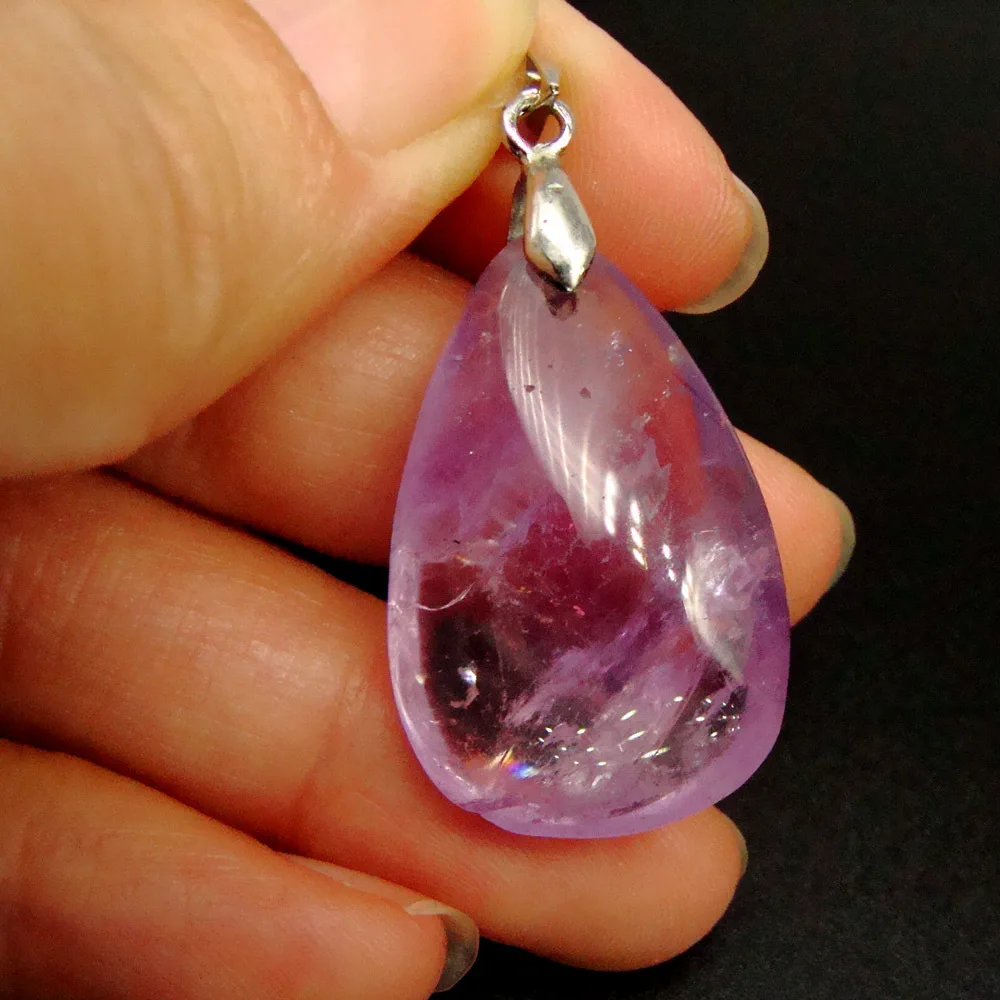 Женское ожерелье из серебра 925 пробы с подвеской в виде аметиста|fine jewelry|necklace crystal