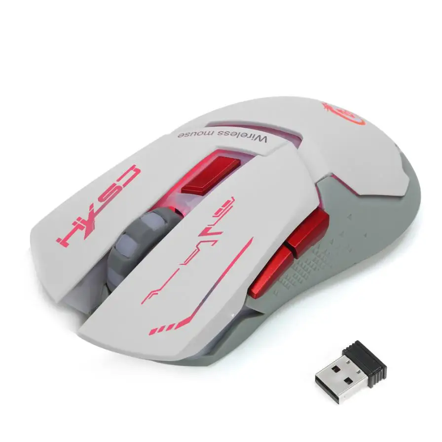 Надежная игровая мышь 2 4G Регулируемая 2400 точек/дюйм беспроводная оптическая
