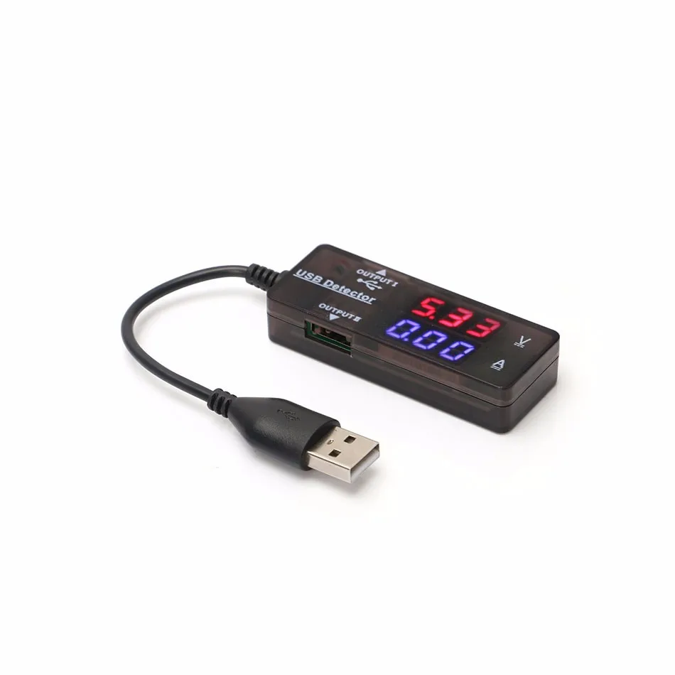 Цифровой светодиодный USB-детектор тестер напряжения и тока два порта для