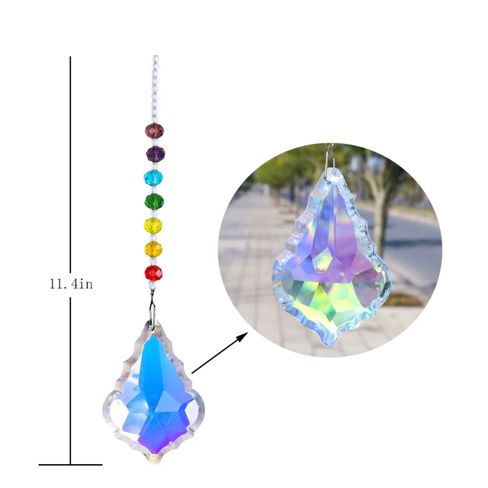 Кристалл H &amp D чакра Suncatcher 76 мм AB Drop Prism Rainbow Maker фэн-шуй кристаллы оконный орнамент