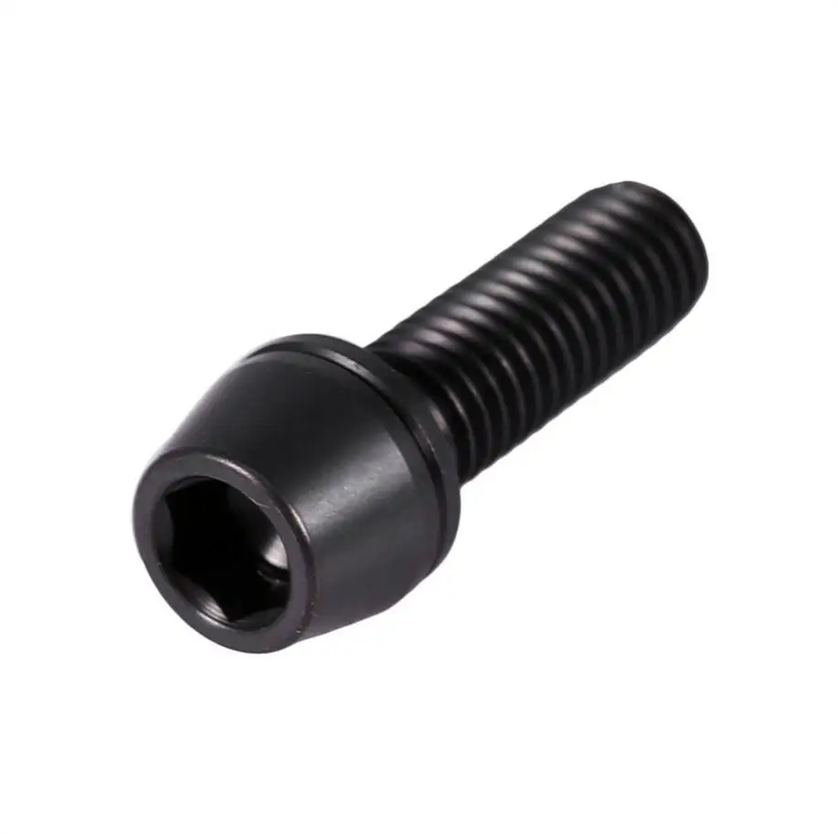 Black M5x16mm велосипед из титанового сплава титановая головка болт конус с шайбой для горного велосипеда Золотой, красочный, черный, серебристый - Цвет: Black