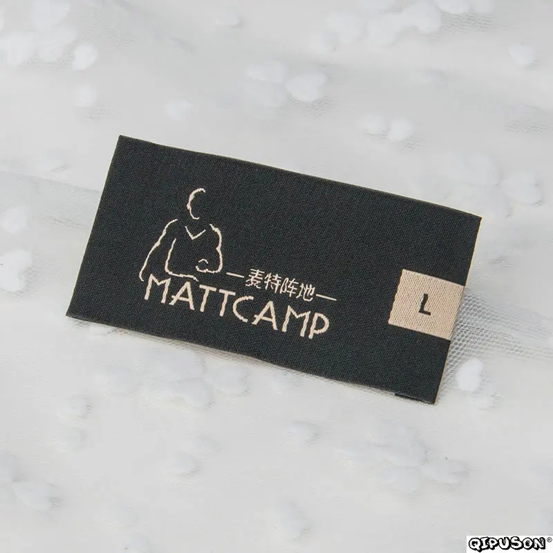 DH058 фирменные тканые этикетки с логотипом на заказ ярлыки для одежды