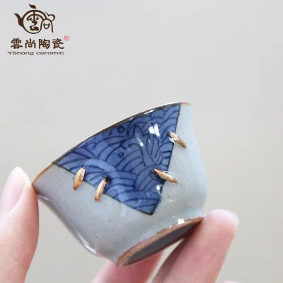 Jingdezhen ручная роспись Античная Сине белая чайная чашка кунг фу Да Хун Пао чайный