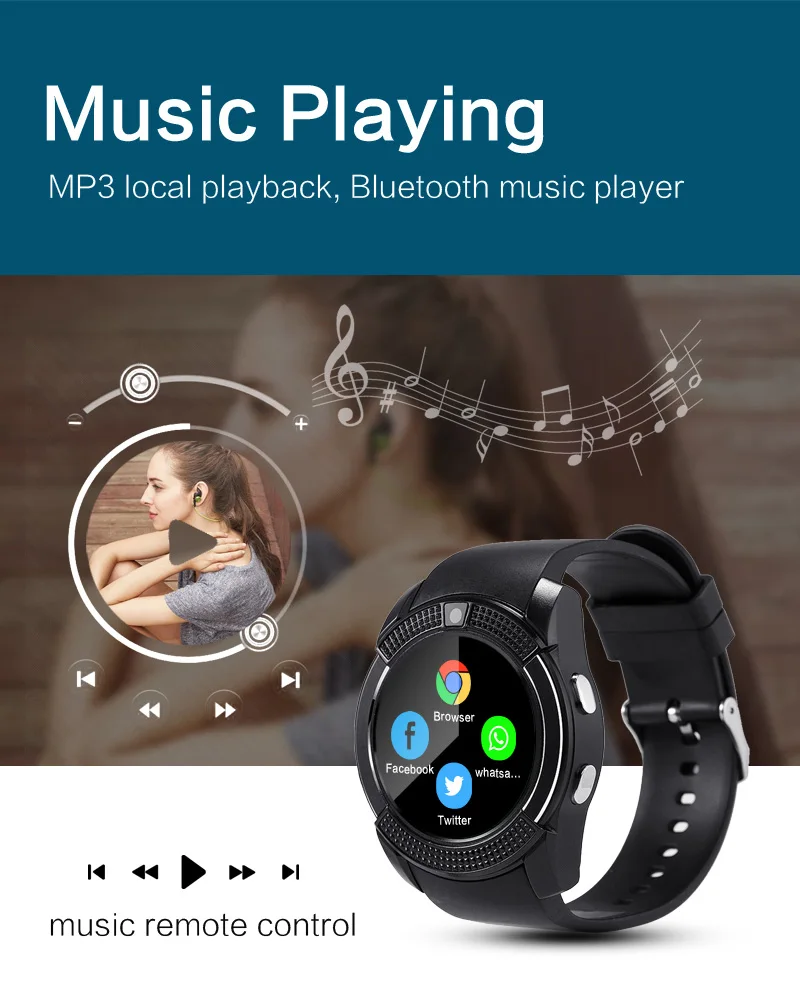 V8 Смарт часы мужские Bluetooth спортивные женские Rel gio Smartwatch с камерой слот для sim