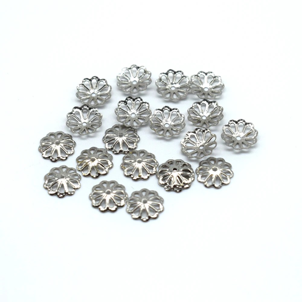 Бесплатная доставка 100 шт. Металлические колпачки для цветочных бусин никелевая