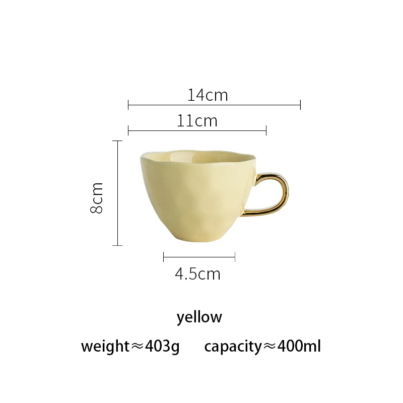 MDZF SWEETHOME Marble Ceramic Mug Gold Rim Coffee Milk Cup for Office and Home Perfect Gift for Family and Friend - Цвет: yellow