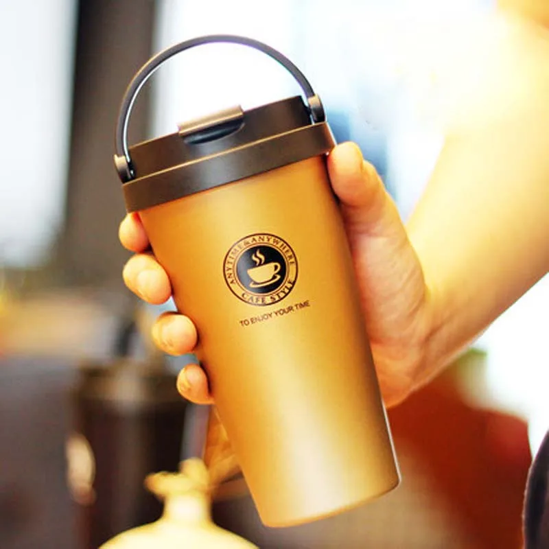 Вакуумная Изолированная дорожная кофейная кружка из нержавеющей стали