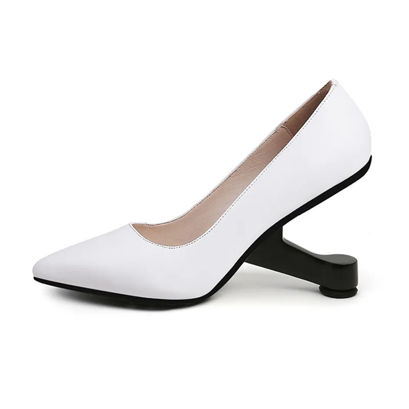 Туфли-лодочки свадебные с острым носком 8 см из кожи | Обувь