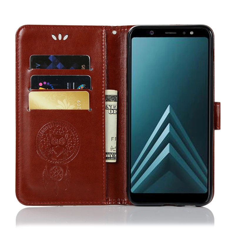 Флип чехол для Samsung Galaxy A6 Plus 2018 кожаный бумажник бампер телефона SM A605F A605FN A605S A605G/DS