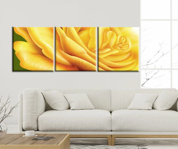 Современный постер с принтом Желтых Цветов 3 шт. настенные картины для гостиной