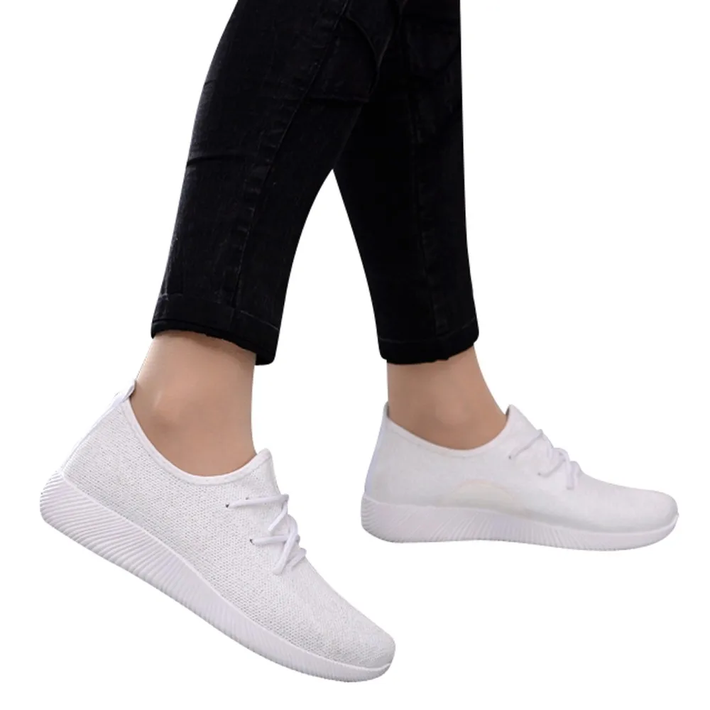 Новые летние женские повседневные туфли из дышащего сетчатого материала модные тонкие туфли на плоской подошве с закрытым носком; цвет белый, черный, розовый; женская обувь;# H