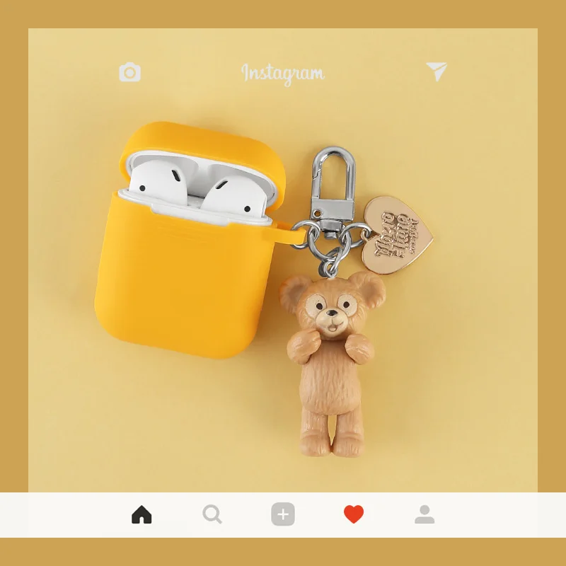 yellow Милый мультяшный беспроводной Bluetooth чехол для наушников для Apple AirPods силиконовый зарядный чехол для наушников Защитный чехол для AirPods - Цвет: yellow