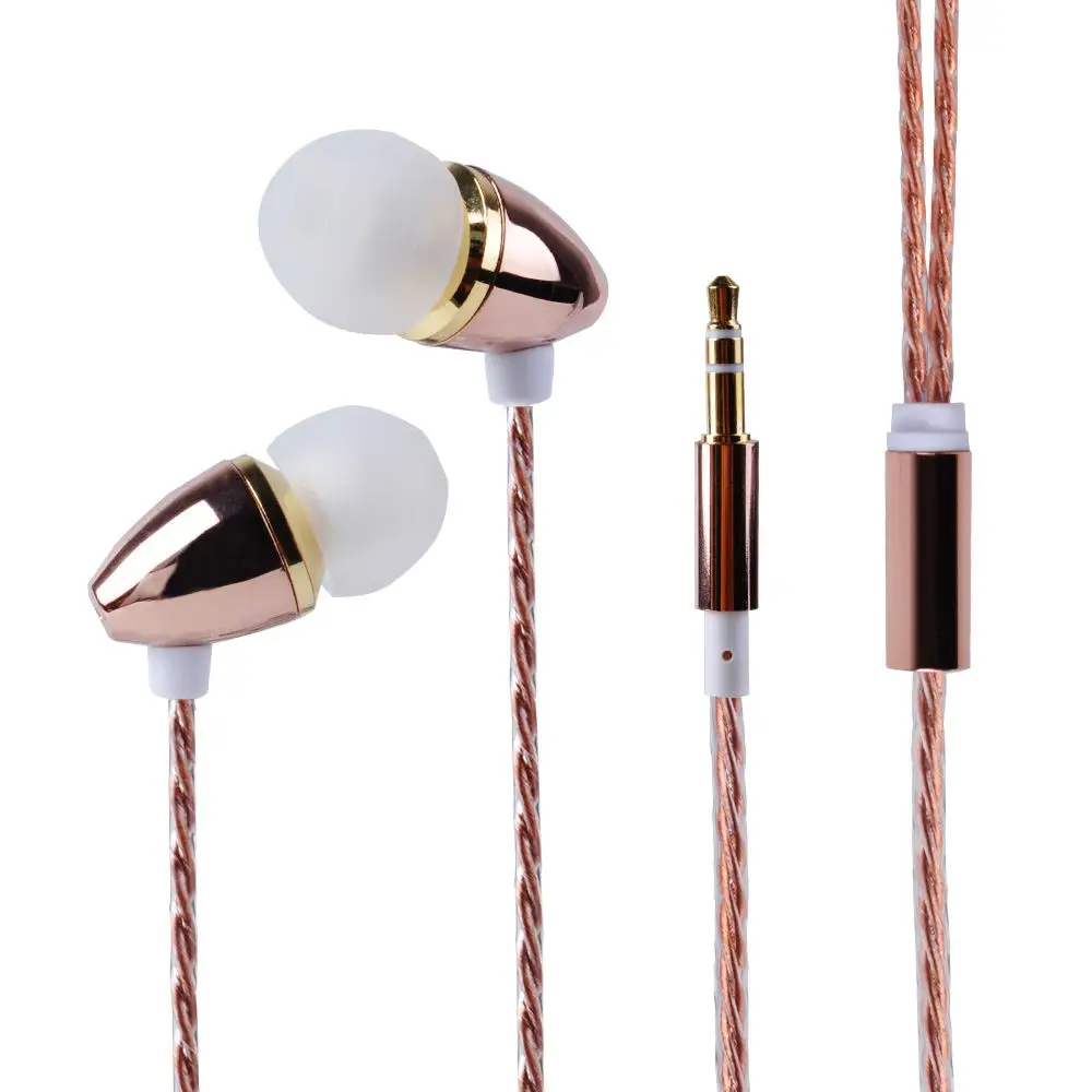 Rose gold with MIC AK Yinyoo Y1 наушники-вкладыши с динамическим приводом HiFi бас наушники с посеребренным кабелем Спортивная гарнитура с головным штекером Yinyoo ASH/V2/D2B4 - Цвет: Rose gold with MIC
