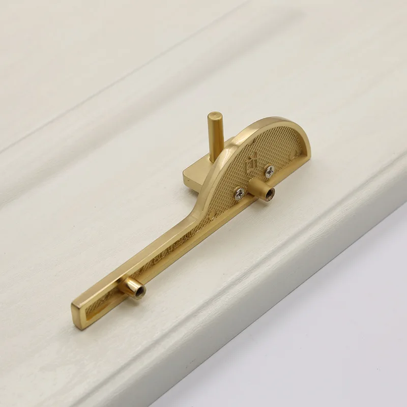 JD New Chinese Zinc Alloy Door Wardrobe Brushed Brass Door Handle Gold Cabinet Drawer Door Handle Furniture Handle Hardware