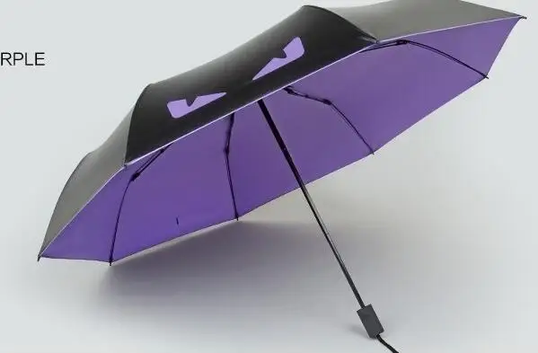 purple Креативный мультяшный зонтик, женский складной зонтик, индивидуальное черное покрытие, анти-УФ зонтик, Мужской зонтик для детей, мальчиков - Цвет: purple