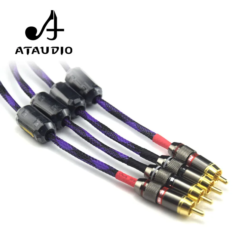 

ATAUDIO Hifi RCA Cable High Quality Silver Plated 2rca Male to 2rca Male Cable