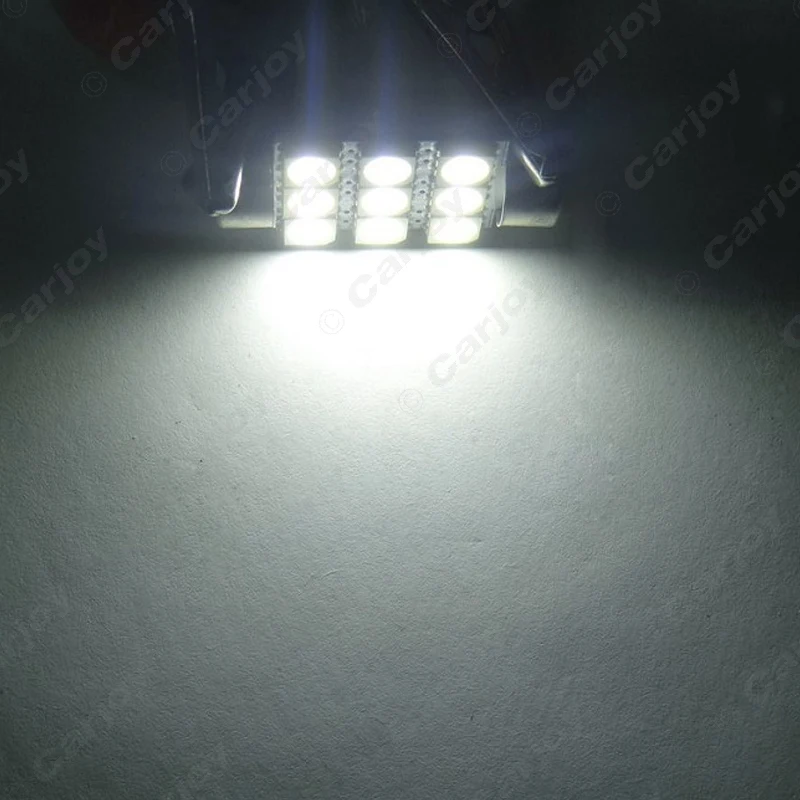LEEWA 50 шт. белый 36 мм 39 41 9SMD 5050 Автомобильный светодиодный светильник s Festoon Dome 12 В #