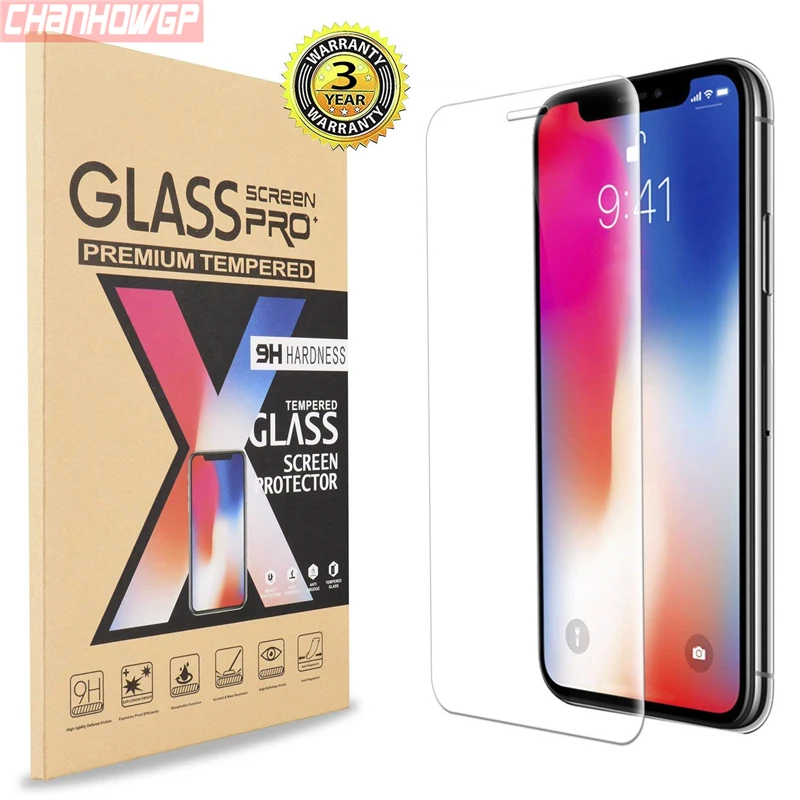 Полностью клеящееся прозрачное закаленное стекло для iPhone X XS Max XR Защитная пленка