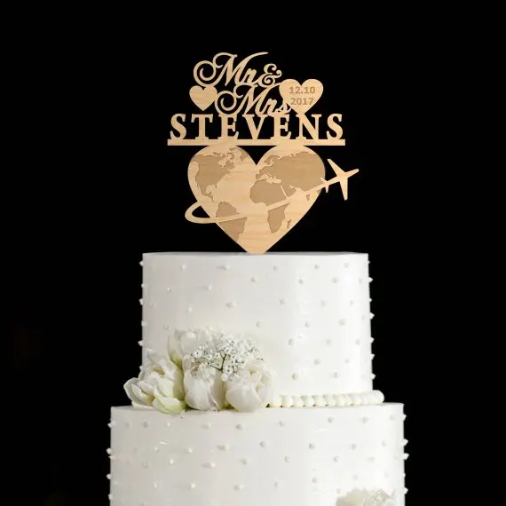 no23 Свадебный торт Топпер венок Mr& Mrs персонализированные Свадебный торт Топпер Дерево Mr и Mrs торт Топпер деревенский торт Топпер фамилия - Цвет: no23