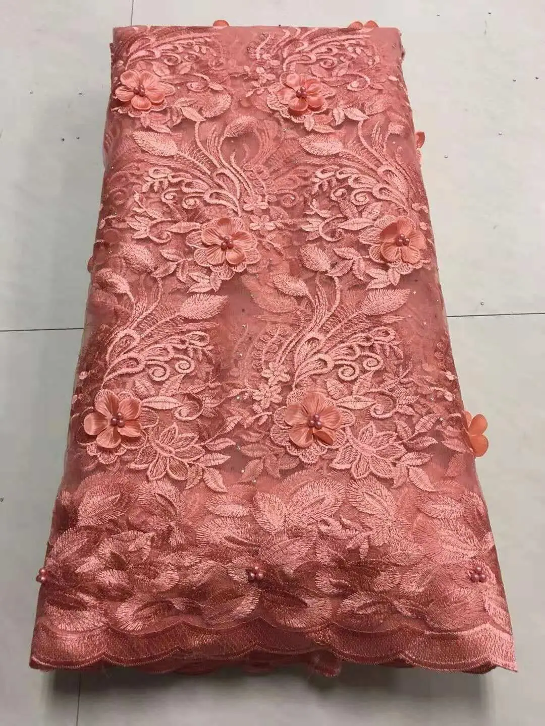 

Blue African Laces Fabric Embroidered Nigerian Guipure French Lace Fabric High Quality 2018 African French Net Lace Fabric ZJ112