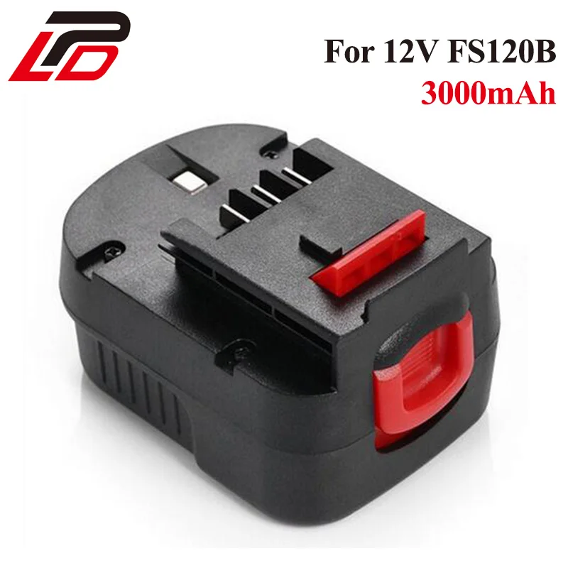 Аккумулятор для электроинструмента для Black& Decker 12V 3000mAh A12, A12-XJ, A12EX, FS120B, FSB12, HPB12 D12PSK, BDBN1202, BDG1200K, BDGL12K