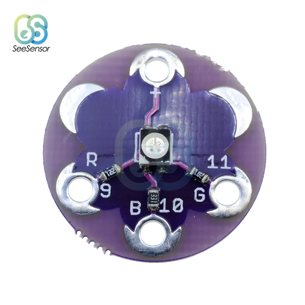 ATmega32U4 LilyPad для Arduino DIY наборы Micro USB ATtiny85 LilyTiny основная плата светодиодный зуммер WS2812 RGB CR2032 ADXL335