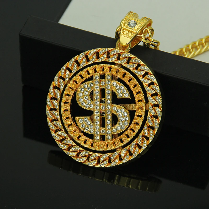 В стиле хип-хоп Стиль рок долларовый кулон Цепочки и ожерелья $ Для мужчин ссылка