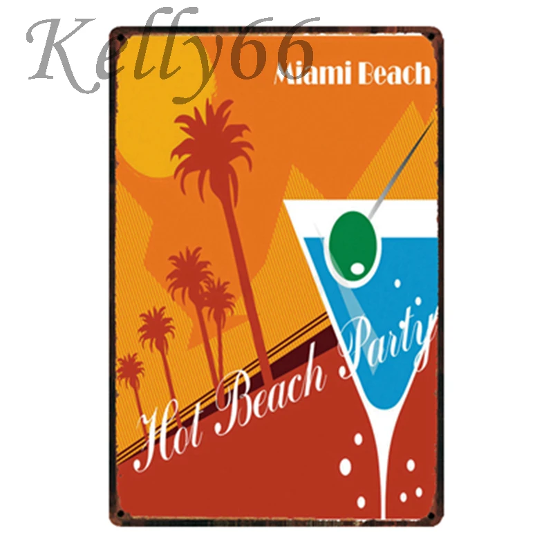 

[ Kelly66 ] Hello Summer BEACH Life Metal Sign Tin Poster Home Decor Bar Wall Art Painting 20*30 CM Size y-1893