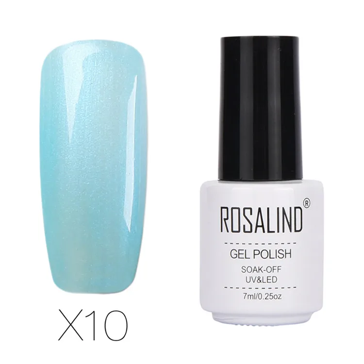 X10 ROSALIND гель мода жемчужная серия Цветной Гель-лак для ногтей искусство для ногтей верхнее Базовое покрытие требуется Полупостоянный Гель-лак - Цвет: X10