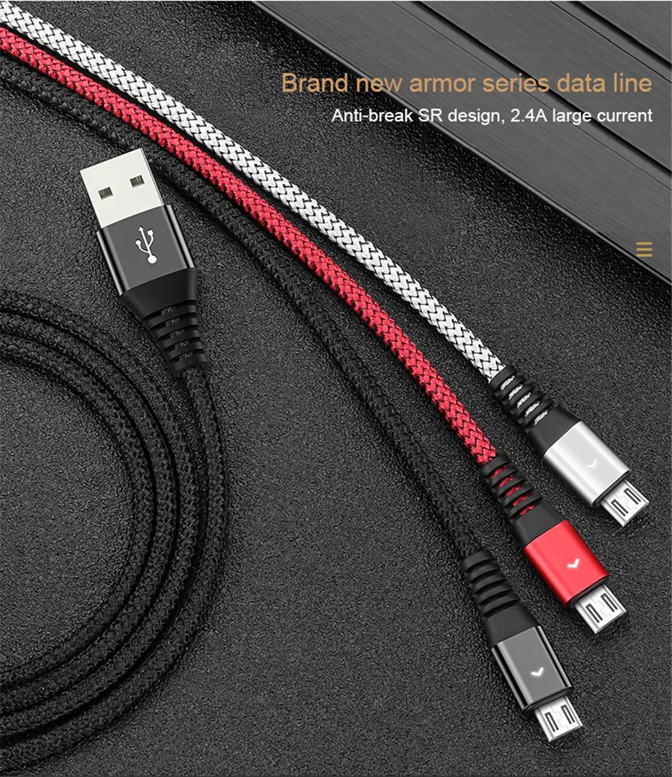 NOHON Micro USB Led кабель для передачи данных для samsung Galaxy S7 S6 huawei Xiaomi Redmi Note 4 4X мобильный телефон 2.4A кабели быстрой зарядки 1,2 м