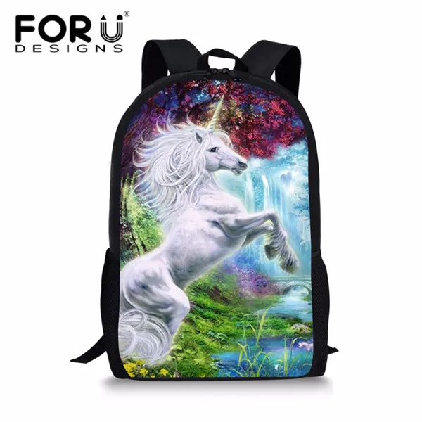 FORUDESIGNS/Школьный рюкзак с 3d принтом единорога, школьный рюкзак для студентов, стильные детские Мультяшные школьные сумки для книг - Цвет: XM1330C