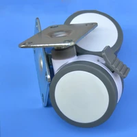 100mm 4 inch flat furniture caster full plastic universal tpu swivel medical equipment instrument wheel with brake