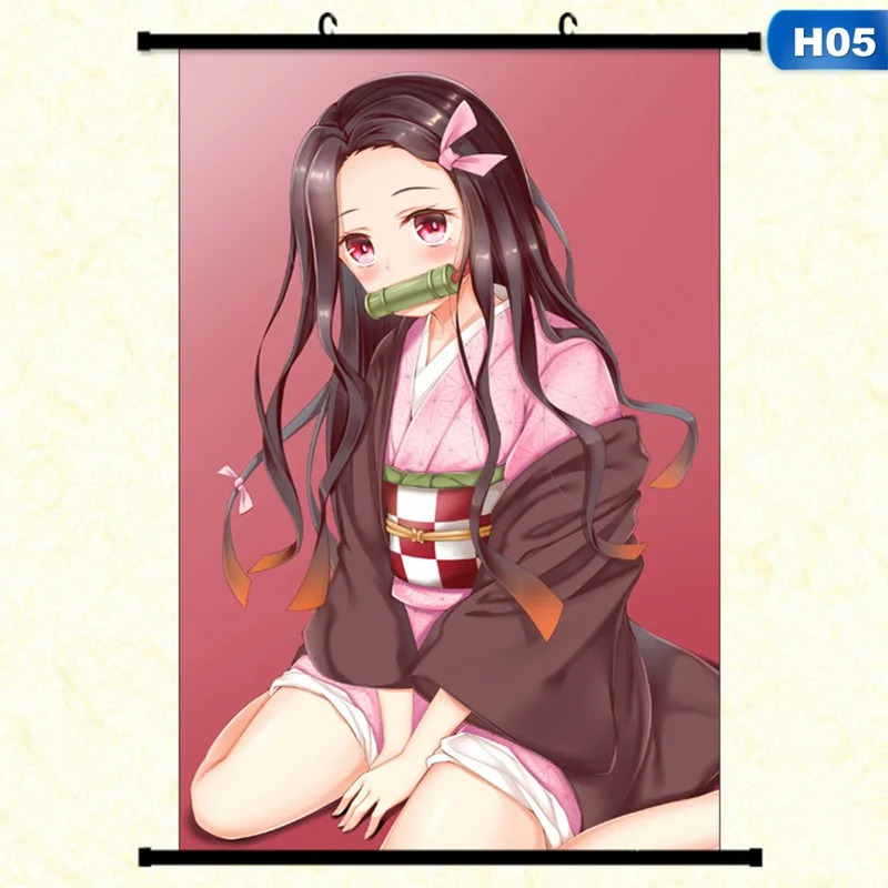 5 Японское аниме Demon Slayer: Kimetsu No Yaiba Kamado Tanjirou Kamado Nezuko настенный свиток плакат Настенные подвесные плакаты домашний декор - Цвет: 5