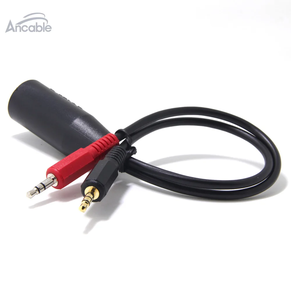 

Helicopter to PC Headset Adapter,Dual 3.5mm 1/8" Plugs (1/8" Mic Plug and 1/8" Speaker Plug ) to 4 Conductor U-92A/U Socket
