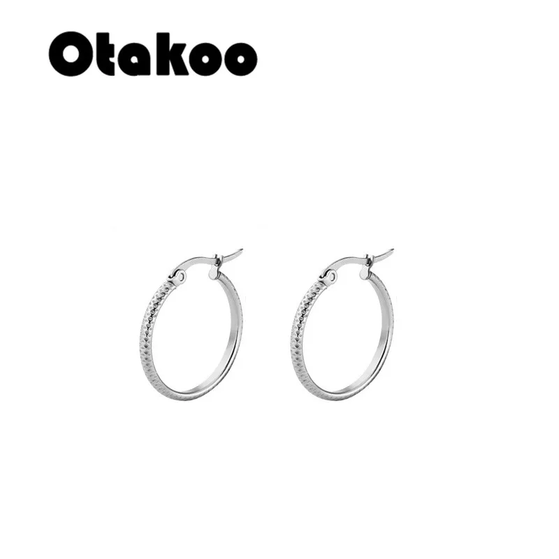 Женские классические серьги Otakoo популярные гладкие из нержавеющей стали 316L 4